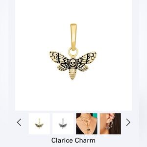 Little Rooms Clarice charm with 20-22” Vega paper clip necklace 18K gold plated